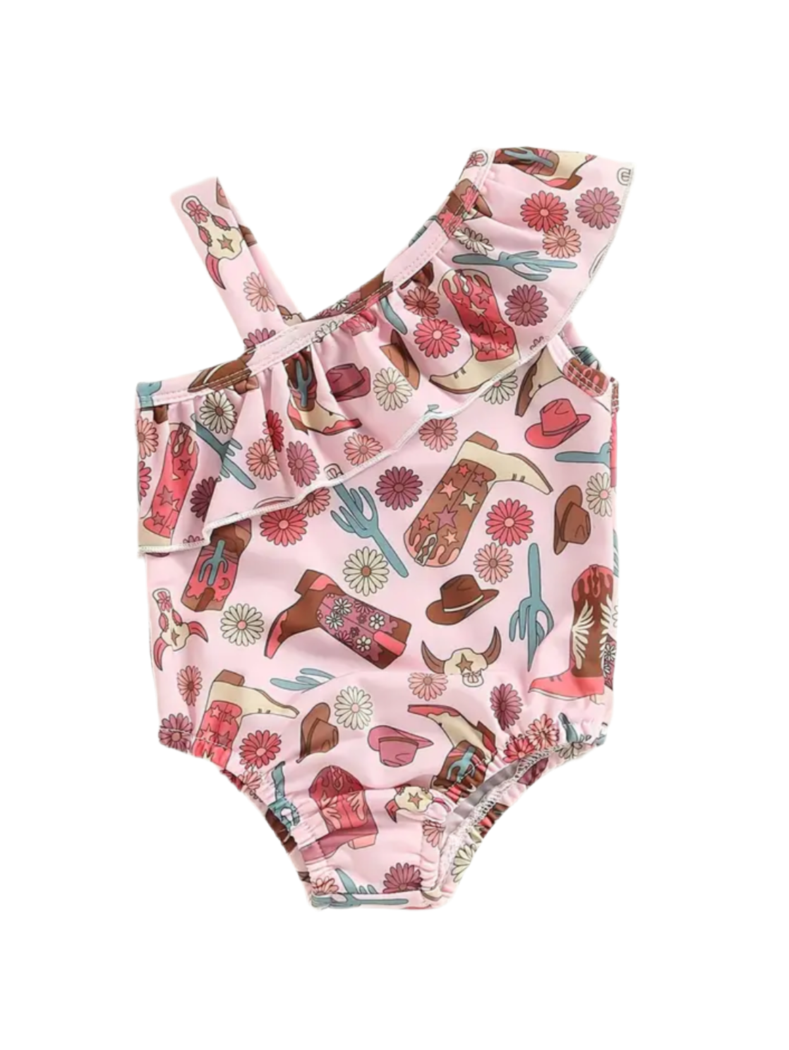 Western Pink One Piece Swimsuit