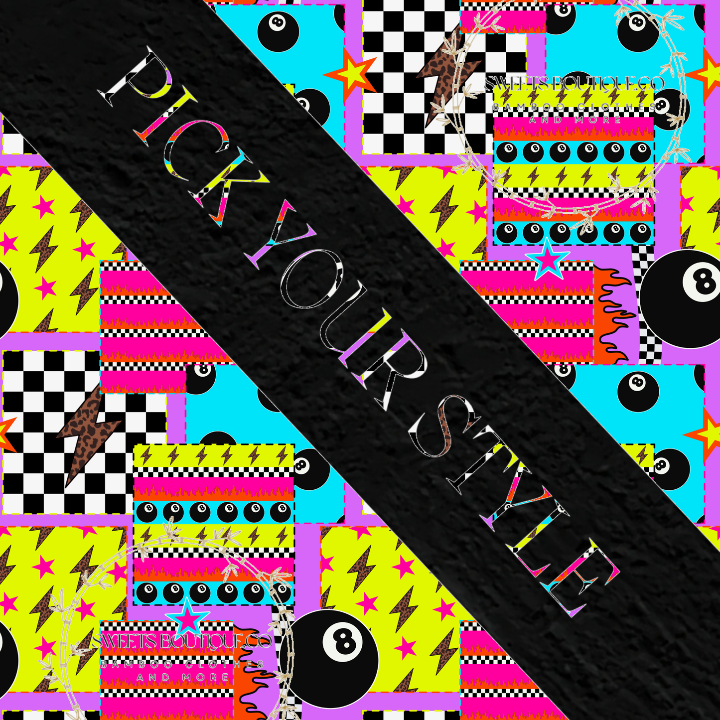 Neon 8ball patch work