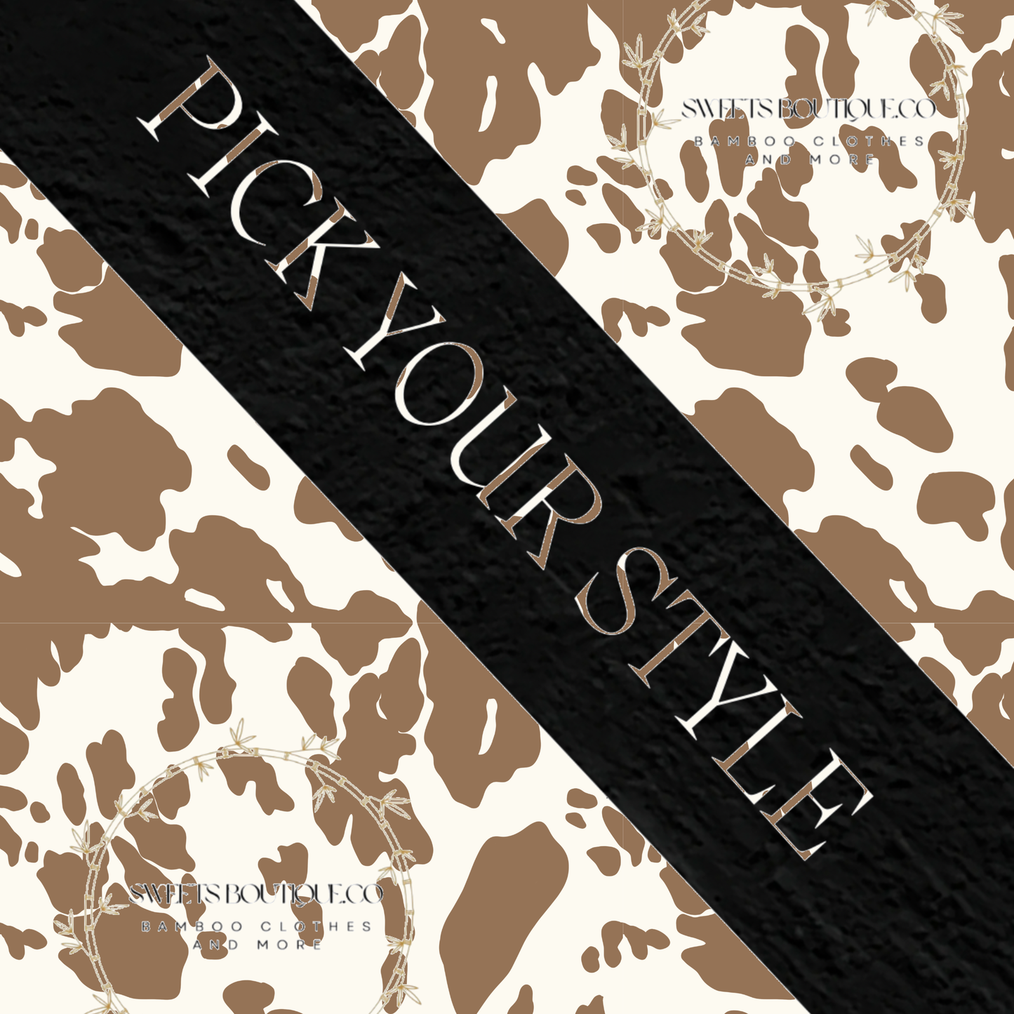 Brown cow print