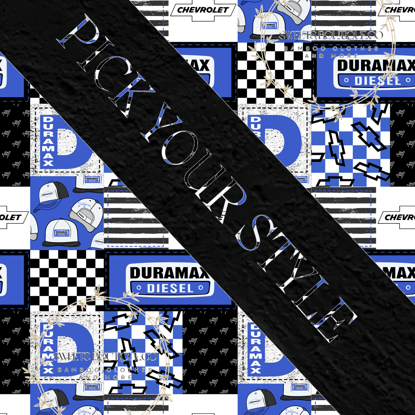 Diesel patch work blue