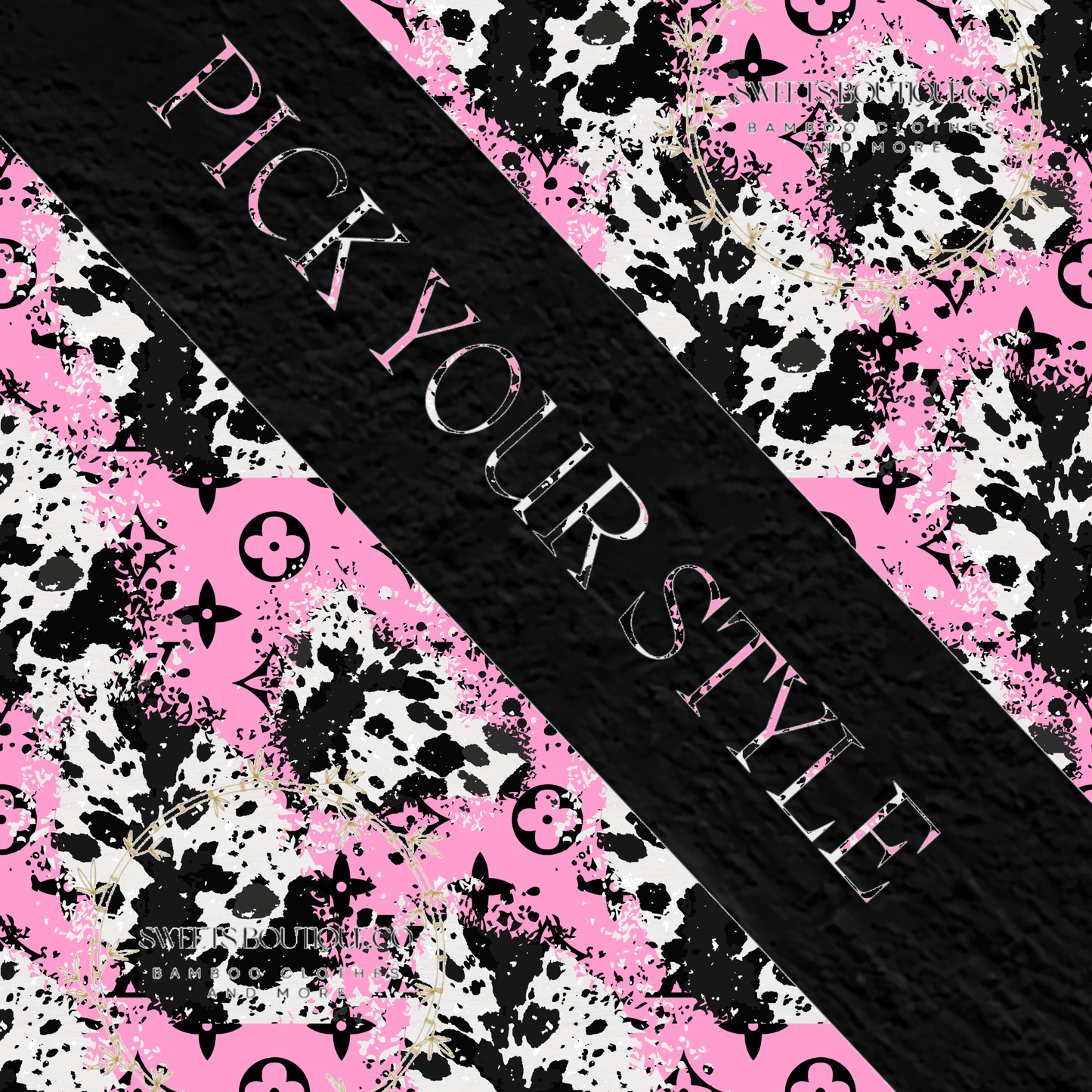 Boujee black & pink cow print